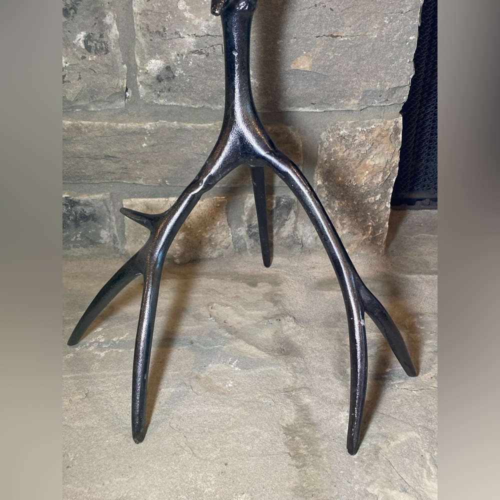 Cast Metal Stag Horn Candle Holders (Set of 2) - Picture 9 of 12